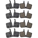 Anu Limen Bike Disc Brake Pads 4 Pairs, Semi-Metal Bicycle Brake Pad Bicycle Replacement Part for Magura MT5/MT7, Black