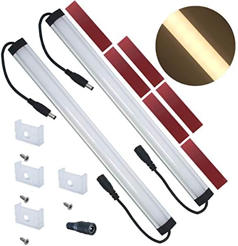 Litever Further Below Cupboard Lighting Bars,12VDC, 3000K Heat White, with Mounting Clips, Screws, Self-Adhesive Pads. Suitable with Litever LL-008 Sequence ONLY-[2-Pack-3000K]