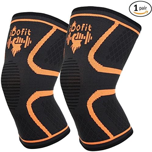 iDofit Compression Knee Sleeves for Joint Pain & Arthritis Relief - Meniscus, ACL & Tendonitis Support - Knee Sleeves Brace for Running, Jogging, Walking - for Men & Women