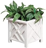 Miles Kimball Chippendale Flower Planter, White