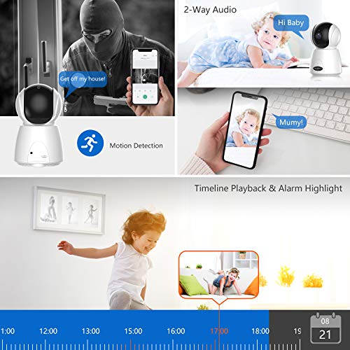 [Newest] Pet Camera, NexTrend 1080P PTZ Wireless WiFi IP Security Camera, Indoor Home Surveillance Camera with Two-Way Audio, Motion Detection, Night Vision, Cloud/TF Card Storage - Thumbnail 2