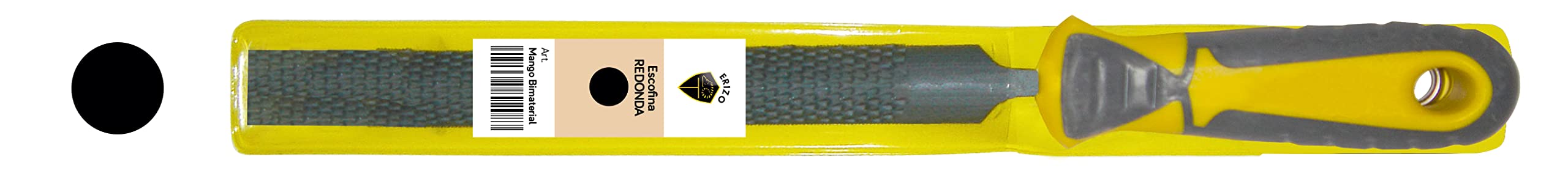 Erizo EFBRE10 10" Interfine Round Rasp with Bi-Material Handle and Plastic Sleeve