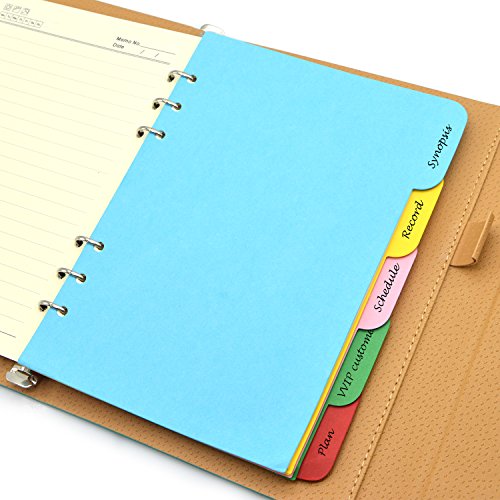 A5 Dividers, eBerry 10 sheets Colored Day Planner Divider Index Page