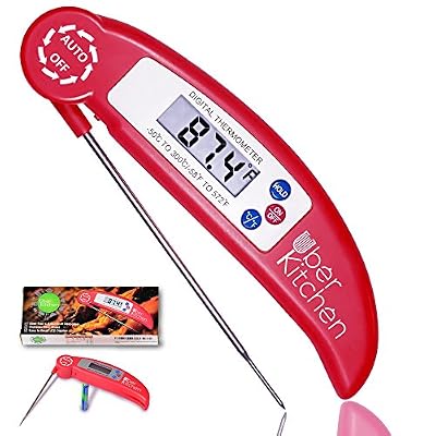 Digital Instant Read Food Meat Thermometer for Cooking Grilling Barbecue Candy Baking Baby Formula Temperature Check - Food BBQ & Liquids - Collapsible Internal Long Probe