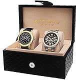 Akribos XXIV Men's AK740YG Analog Display Quartz Black Watch Set