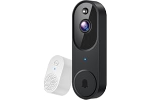 Guggre 1080P Wireless Video Doorbell Camera, Night Vision, Cloud Storage (Sold Separately), 2.4GHz Wi-Fi Only, Smart AI Human Detection, Real-Time Alert, 2-Way Audio, Battery Powered