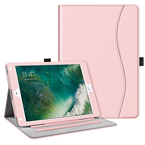 Fintie iPad 9.7 2018 2017 / iPad Air 2 / iPad Air Case - [Corner Protection] Multi-Angle Viewing Folio Cover w/Pocket, Auto Wake/Sleep for Apple iPad 6th / 5th Gen, iPad Air 1/2, Rose Gold