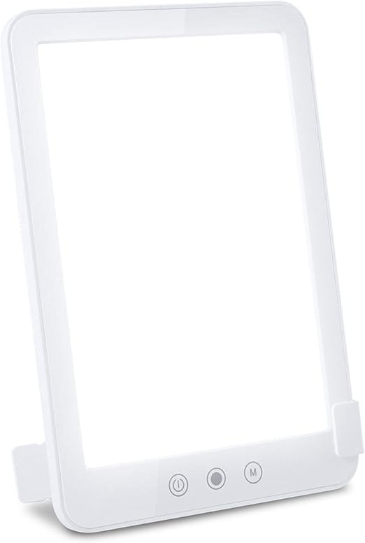 lampara fototerapia 10000 lux lampara de terapia de luz sad lampara de terapia diurna luz de atenuacion continua con 5 brillos ajustables lampara