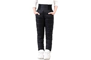 Kids Snow Ski Pants Water-proof Insulated Windproof Ripstop Snowboard Pants Boys Girls Activewear Down Trousers