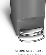 simplehuman 40L Slim Kitchen Pedal Bin with Silent Soft Close Grey view 4