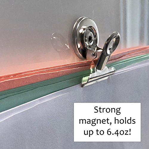 Refrigerator Magnets by MiTBA – Super Strong Heavy Duty Magnets for Photos, Lists, Calendars, Crafts and Much More! Set of 10 Round Whiteboard & Fridge Magnets with 1.5in Wide Clips. Get Magnetic! - Thumbnail 4