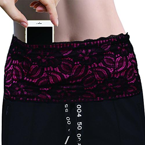 Fitness Workout Running Belt and Travel Money Belt with 4 Wide Pockets Fit All Cell Phones(Iphone7Plus, Note 1- 5 &amp; Google Nexus 6 &amp; Android Smartphones )