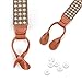 b.m.c BMC 3pc Mens Clip Suspenders Heavy Duty Adjustable Elastic Set - Brown