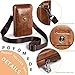 Pofomede Cell Phone Holster Vertical Genuine Leather Belt Case Pouch Loop Strap Compatible for iPhone XR XS X 7 8 Plus XS Max Belt Carrier Holder for Galaxy S8/9/10 Plus Note 9 8 5 Phone Sleeve Brown