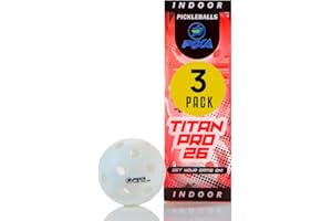 PIXA PICKLEBALL PIXA Titan Pro 26 Indoor Pickleball - USAPA Approved, Durable Indoor Pickleballs, Consistent Bounce, Smooth Flight, Ideal for Competitive Play- Packs of 3, 6, 12, 50