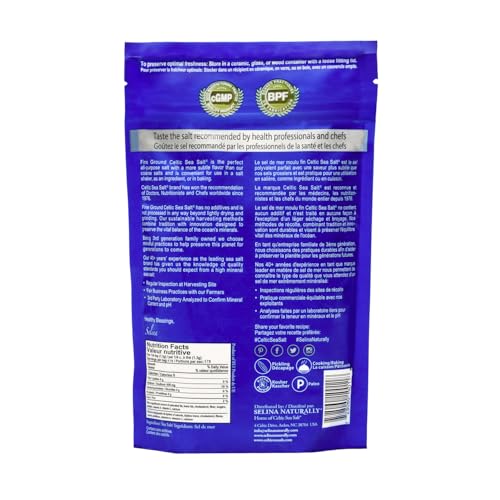 Celtic Sea Salt, Fine Ground Mineral Sea Salt, 8 Ounce Resealable Bag, Unrefined, Vital Minerals, Family Founded Since 1976
