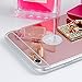 iPhone 6S Plus Case,iPhone 6 Plus Case (5.5 Inch) - Mavis's Diary Pink Mirror Soft TPU Case with 3D Handmade Bling Shiny Crystal Diamonds Lovely Hot Pink Bow with Fluff Ball Design Clear Cover