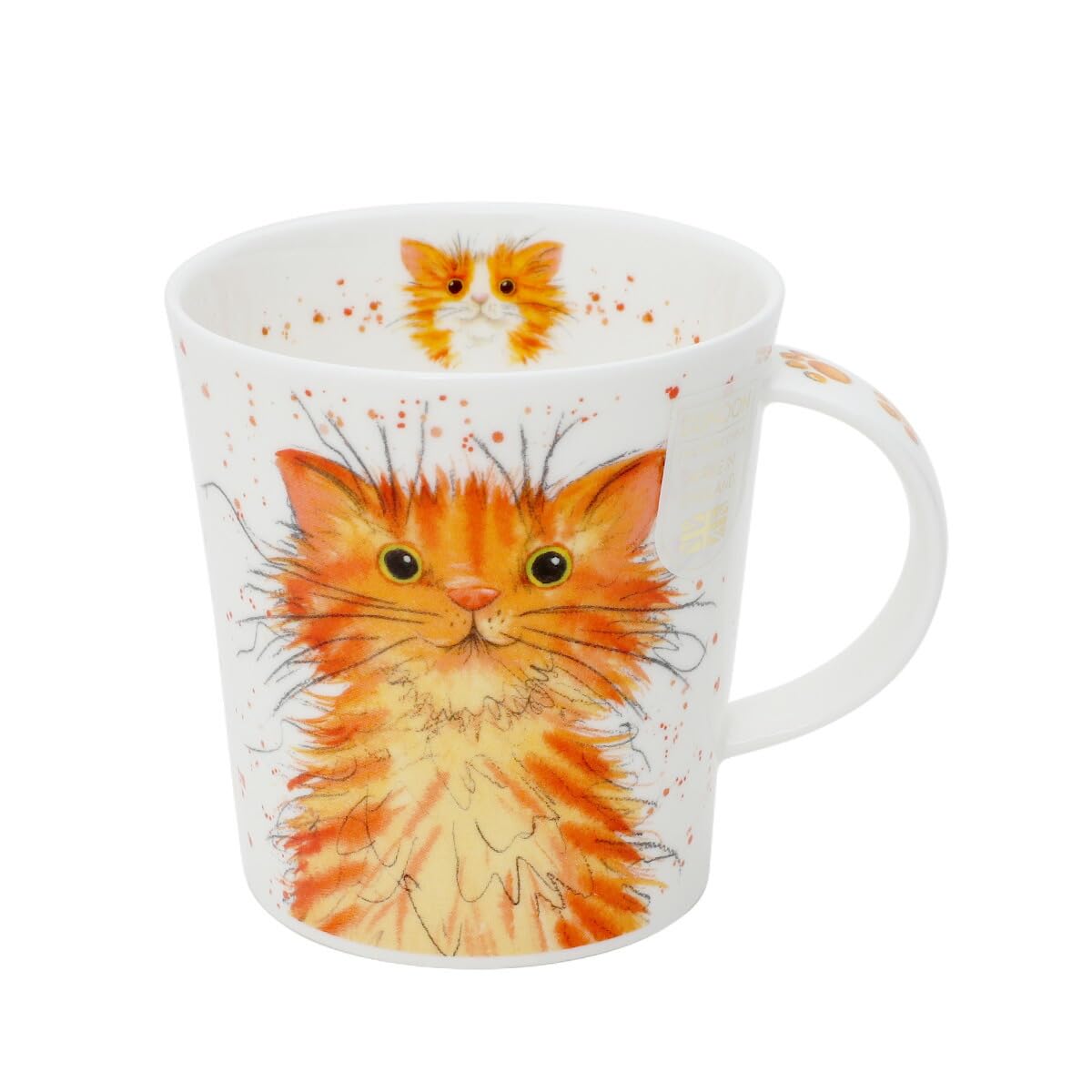 Dunoon Lomond Fine Bone China Cat Mug Catter Splatter (LO-Cats-Ginger)