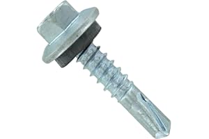 FASTENERS PLUS ST Fastening Maxx SteelBinder #12 x 1 Galvanized Metal Roofing Screws with EPDM Rubber Washer, 250-Count - Designed for Metal Roofing and Siding Panels