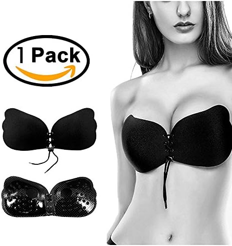 GAINFREE Strapless Self Adhesive Bra Push Up Invisible Silicone Bras For Women With Drawstring Suit For Dress Wedding Party