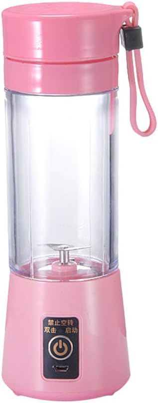 480ml Personal Portable Blender, Household Vegetable Fruit Juicer Blender Squeezer Bottle,Baby Food Mixing Machine Electric Fruit Mixer - Pink