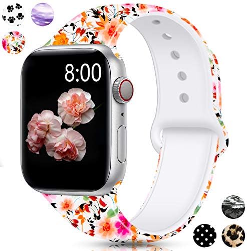 Merlion Compatible with Apple Watch Band 38mm 42mm 40mm 44mm for Women/Men,Silicone Fadeless Pattern Printed Replacement…