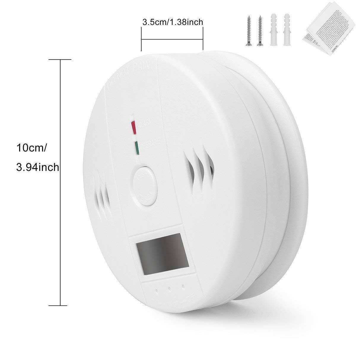 LENPOW Carbon Monoxide Gas Detection, Digital Display Carbon Monoxide Alarm, Electronic Equipment, Power Detection Equipment, Alarm Clock Warning, White