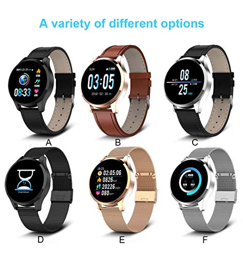 Sunward Q9 Smartwatch 1.22inch Color Screen Women Blood Pressure Heart Rate Monitor Smart Watch Fitness Tracker,Waterproof and Swim-Ready, Durable, Compatible with iPhone and Android (E) - Thumbnail 4