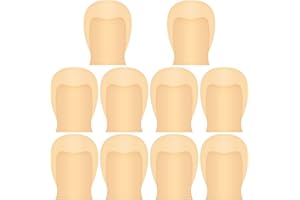Baluue 10 Pack Latex Bald Cap Costume Accessory Realistic Flesh Color Bald Head Caps for Adults Halloween Cosplay Makeup and 