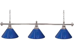 Trademark Gameroom Blue Three Shade Gameroom Lamp, 60" (Silver Hardware)