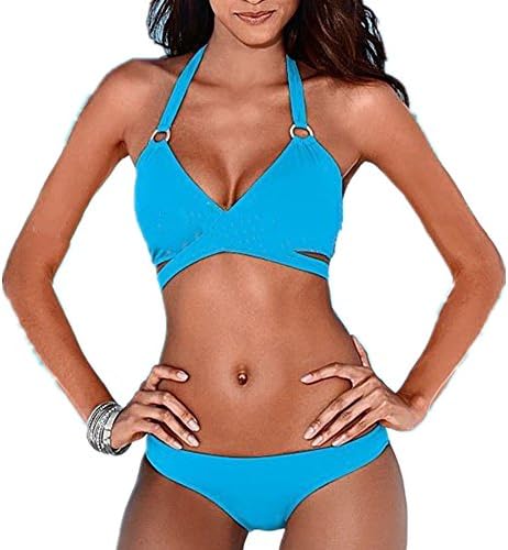 QWQHI Womens Padded Push-up Bikini Set Bathing Suits Swimsuit Two Piece M