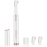 ZEXELLER Upgraded Eyebrow Trimmer, Precision Electric Razor for Women Men, Battery Operated Painless Facial Hair Remover with Adjustable Comb &amp; Washable Blade (Face, Upper Lip, Chin, Neck)