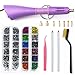 Hotfix Applicator,DIY Hot Fix Rhinestone Setter Applicator Wand Tool Kit Set with 7 Tips,Tweezers,Cleaning Brush and 2 Pack Hot-Fix Rhinestone Crystal Embellishments