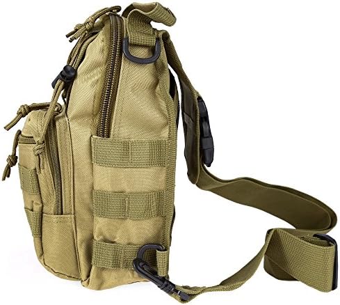 Mini Portable Waterproof Backpack Small Messenger Bag for Hiking Cycling Climbing Camping Trekking Travelling (Khaki)
