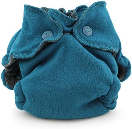 Kanga CareEcoposh OBV Newborn Baby All in One AIO Fitted Cloth Diaper for Heavy Wetter and Nighttime Organic Bamboo Velour | Caribbean (Blue) 4-12 lbs