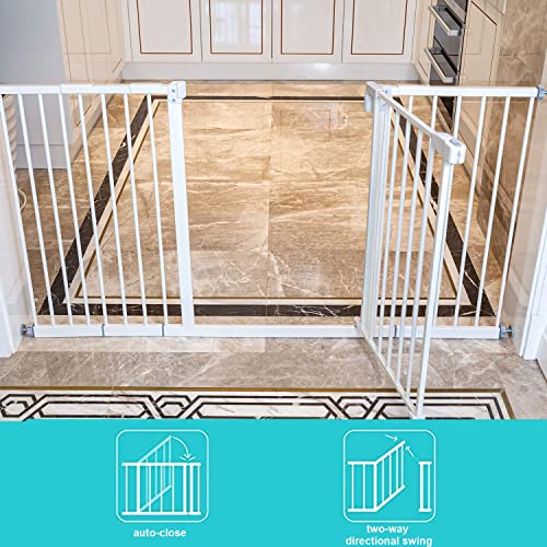 Kinfant Extra Wide Baby Gate 58Inch White Doorway & Stair Gate, Tall