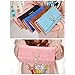 FUNOC Womens Envelope Leather Wallet Button Clutch Purse Long Handbag Zip Bag (Black)