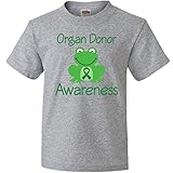Inktastic Big Boys' Organ Donor Awareness Frog Youth T-Shirt Youth Medium (10-12) Athletic Heather