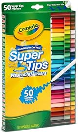 CRAYOLA SuperTips Washable Markers 50 Pack Assorted Colours Felt Tip Kids 3+ view 2