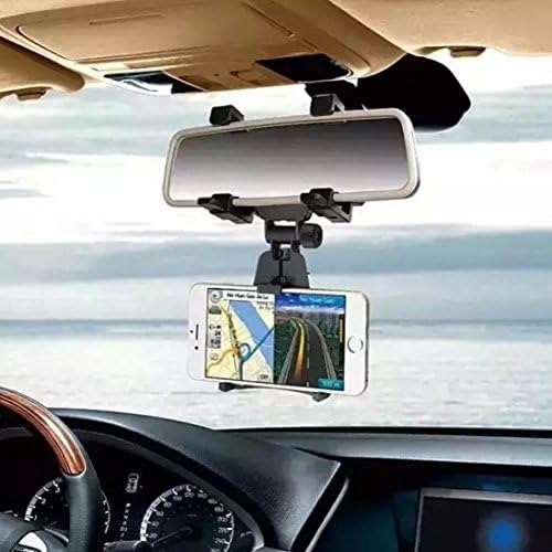 Universal Smartphone Holders Car Rear View Mirror Mount Holder Stand Truck Auto Bracket Cradle For iPhone 7, 7 plus, 6s plus, 6, 5S, Samsung Galaxy S6/S5/S4/S3, Note 4/3/2, GPS/ PDA/ MP3/ MP4 (Black)