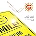 Smile You're on Camera Sign, Video Surveillance Sign, 10x14 Heavy Aluminum, Smile Sign, UV Protected, Long Lasting Weather/Fade Resistant, Easy Mounting, Indoor/Outdoor Use, Made in USA