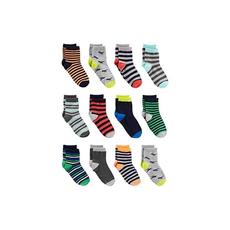Simple Joys by Carter’s Toddlers and Baby Boys’ Crew Socks, 12 Pairs