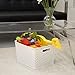 BINO T-Weave Woven Plastic Storage Basket, Large (White)