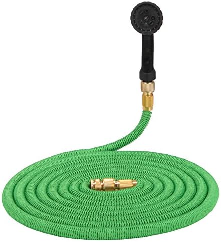 Eaglewill Flexible Expandable garden hose 100FT Extends Water pipe, water hose Flexible, garden pond Stretchable,8-pattern Spray Nozzle for Gardening Watering,Floor Cleaning,Car Washing Hose pipe (100FT Green)