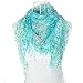 Ammazona Fashion Lace Tassel Sheer Burntout Floral Print Triangle Mantilla Scarf Shawl (A)