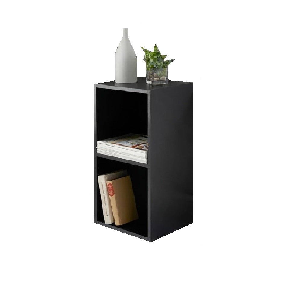 Kxa Contemporary Lokken 2 Cube Compact Bookcase Storage Unit Shelves Bedside Table Black or