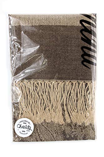 Paskmlna Paisley Jacquard Pashmina Shawl Wrap Scarf Stole (Brown04842)