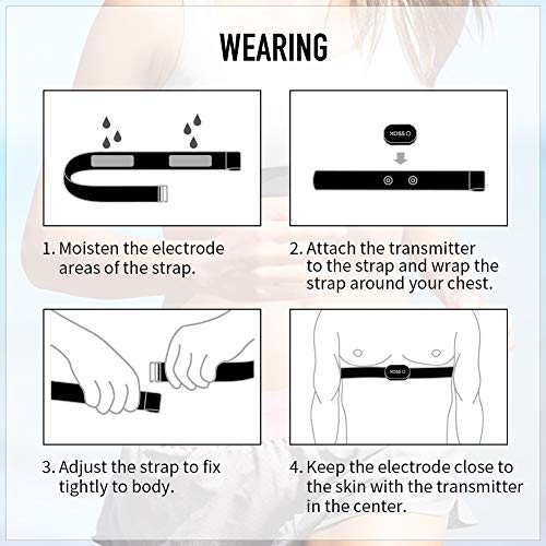 XOSS Hartslagmeter Bluetooth/ANT + voor smartphone en fietscomputer Borstband Hartslagsensor Hardlopen Sport - Image 5