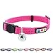 Pawtitas Reflective Cat Collar with Safety Buckle and Removable Bell Cat Collar Kitten Collar Pink Cat Collar One Size