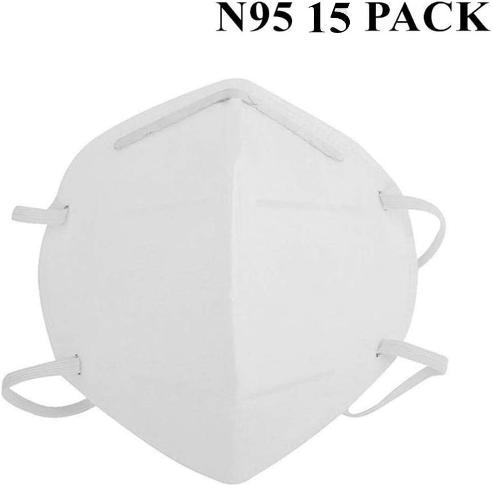 Disposable N95 Face Mask 4-Layer Filter Breathing Mask, 15 PCS Disposable Air Filter Masks Against Dust, Pollution, Particle, Pollen, Smoke, Safety Face Mask